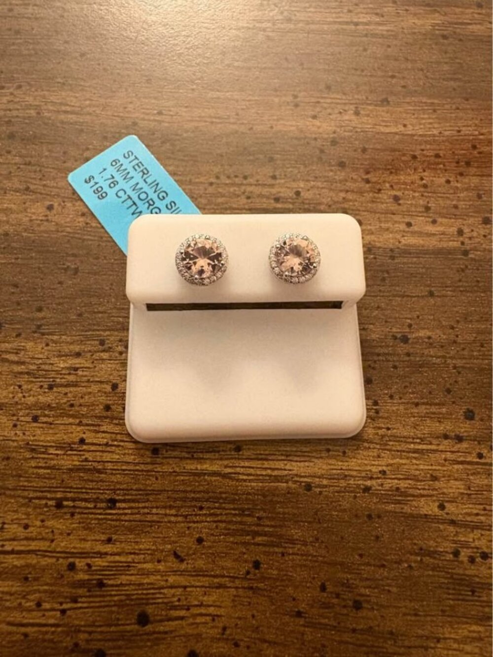 Sterling Silver 6mm Morganite 1.76 CTTW Stud Earrings